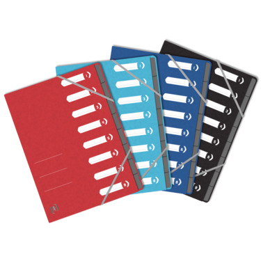 Oxford Ordnungsmappe TOP FILE+, A4, 8 Fächer, aus 390 g/m² karton, blau ...