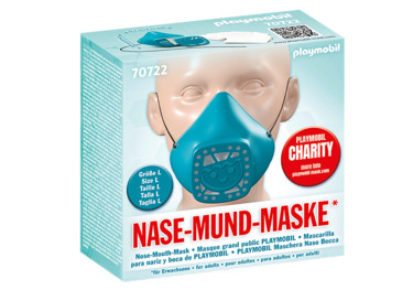 PLAYMOBIL® 70722 - Nase-Mund-Maske Größe L - türkis - 0