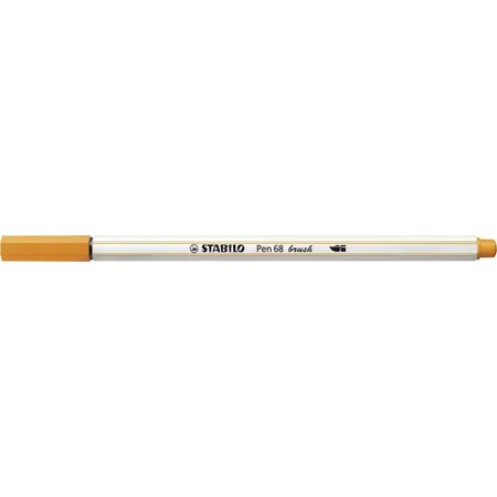 Premium-Filzstift mit Pinselspitze für variable Strichstärken - STABILO Pen 68 brush - Einzelstift - orange - 1