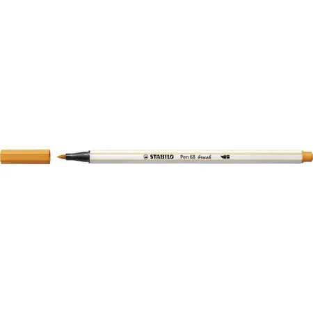 Premium-Filzstift mit Pinselspitze für variable Strichstärken - STABILO Pen 68 brush - Einzelstift - orange - 2