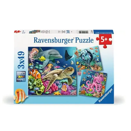 Ravensburger Kinderpuzzle Unterwasserwelt, 3x49 Teile - 0