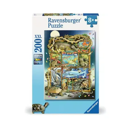 Ravensburger Kinderpuzzle Reptilien im Regal, 200 Teile - 0