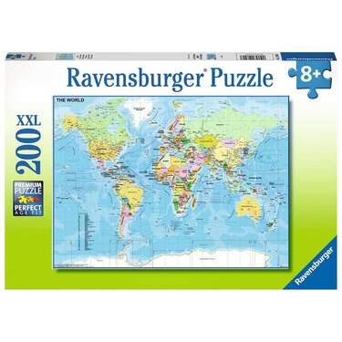 Ravensburger Kinderpuzzle XXL Die Welt, 200 Teile - 0