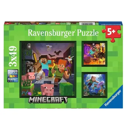 Ravensburger Minecraft Biomes Kinderpuzzle, ab 5 Jahren, 49 Teile - 0