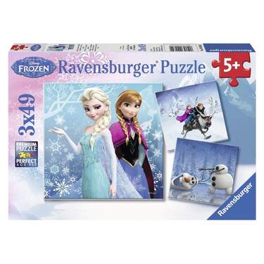 Ravensburger Puzzle Disney Frozen Abenteuer im Winterland, 3 x 49 Teile - 0