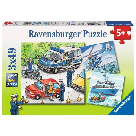 Ravensburger Puzzle Polizeieinsatz, 3 x 49 Teile - 0