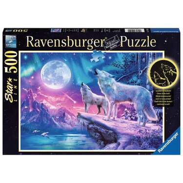 Ravensburger Puzzle Wolf im Nordlicht, 500 Teile - 0