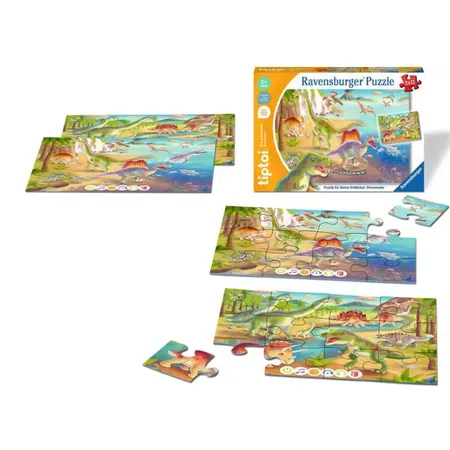 Ravensburger tiptoi® Kinderpuzzle ab 3 Jahren-Puzzle für kleine Entdecker: Dinosaurier - 1