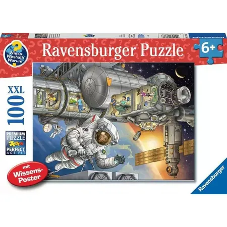 Ravensburger XXL Puzzle - Wieso? Weshalb? Warum? Auf der Weltraumstation 100 Teile