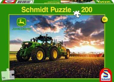 Schmidt Spiele Puzzle - John Deere Traktor 6150R mit Güllefass, 200 Teile - 0