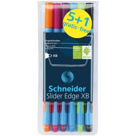 Schneider Kugelschreiber Slider Edge Etui 5 + 1 gratis - 0