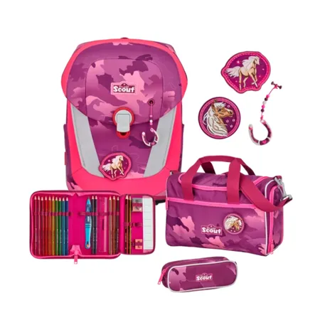 Scout Schulranzen-Set Sunny II Set Pink Horse mit Sporttasche, 4-teilig - 0