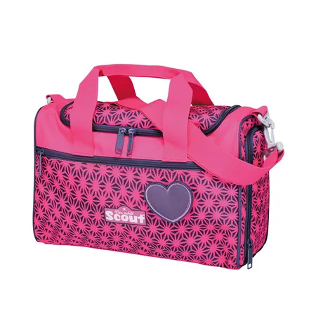 Sunny Glow mit Neon Schulranzen-Set Scout 4-teilig Sporttasche, Pink II Safety