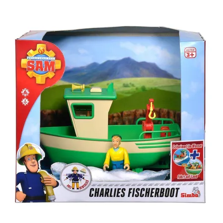 Simba Feuerwehrmann Sam Charlies Fischerboot mit Figur - 0