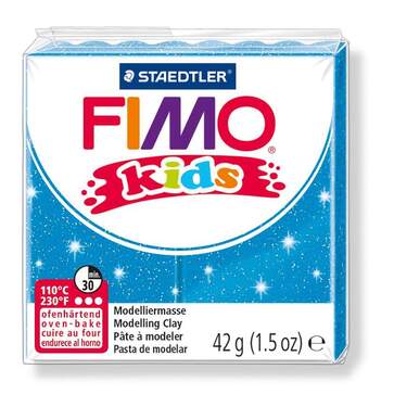 STAEDTLER® FIMO® kids Normalblock, 42 g, blau glitter - 0