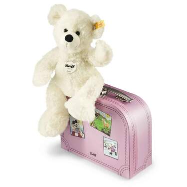 Steiff Teddybär Lotte mit Koffer weiß 28 cm