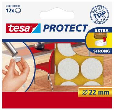 tesa Filzgleiter Protect Durchmesser 22mm rund weiß - 0