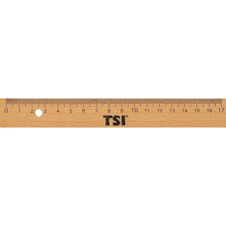 TSI Holzlineal mit Metallkante 17 cm, 5 Stück - 0