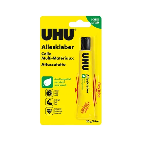 UHU 48475 Alleskleber FLEX+CLEAN Tube 20g ohne Lösungsmittel Blister - 0