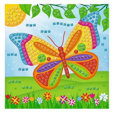URSUS Moosgummi Mosaikbild Schmetterling mit Glitter