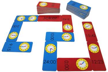 Wissner Uhrzeit Domino, Lernspiel für Kinder zum spielerischen Üben der Uhr und Zeitangaben - 0