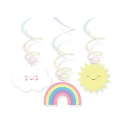 amscan Dekospiralen Rainbow & Cloud 6 Stück - 0