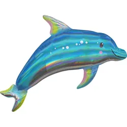 amscan Folienballon Holographic SuperShape Dolphin - 0