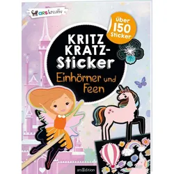 ars Edition Kritzkratz Sticker - Einhörner und Feen, mit über 150 Stickern - 0