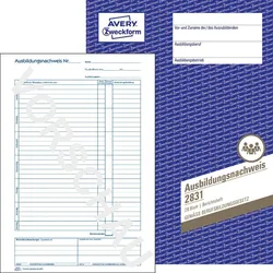 Avery Zweckform 2831 Ausbildungsnachweis, in Heftform, A4, 28 Blatt - 0