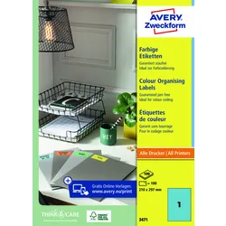 AVERY Zweckform 3459 Gelbe Etiketten (400 Aufkleber, 105x148mm auf A4