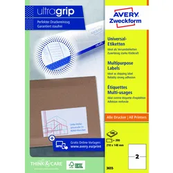 AVERY Zweckform Etiketten 3459 gelb 105,0 x 148,0 mm