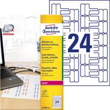 Produktbild Avery Zweckform L7950-20 Etiketten zur Kabelbeschriftung, 60 x 40 mm, 20 Bogen/480 Etiketten, weiß