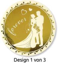 Avery Zweckform Z-Design 56812, Sticker auf Rolle, Brautpaar, 50 Aufkleber - 2