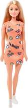 Barbie Chic Puppe im orangen Kleid mit Aufdrucken - 0