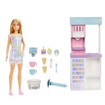 Barbie Eisdiele mit Puppe (blond), Barbie Set inkl. Zubehör, Anziehpuppe - 1