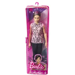 Barbie Ken Fashionistas Puppe im pinken Hoodie mit Blitzen - 4
