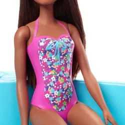 Barbie Pool Spielset mit Puppe (brünett), Anziehpuppe, Barbie Möbel, Barbie Zubehör - 4