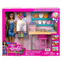 Barbie Wellness Kunst- & Kreativ-Atelier, Barbie-Puppe (ca. 30 cm), über 25 kreative Zubehörteile - 0