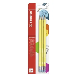 Produktbild Bleistift mit Radierer - STABILO pencil 160 in gelb- Härtegrad HB - 3er Pack