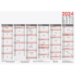 Produktbild BRUNNEN Jahreskalender Tischkalender 2024 A4 quer 1S/6Monate