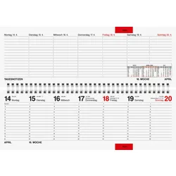 rido/idé Wochenkalender Tischkalender Modell septant, 2024, Blattgröße 30,5 x 10,5 cm - 1