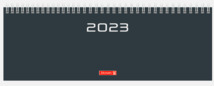 BRUNNEN Wochenkalender Tischkalender Querterminbuch schwarz, 30x11 cm, 2S/1W, 2023 - 0