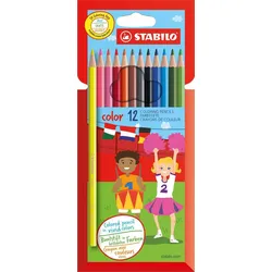 Buntstift - STABILO color - 12er Pack - mit 12 verschiedenen Farben inklusive 2 Neonfarben - 0