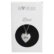 Produktbild Depesche Halskette mit Herzanhänger Medaillon mit Aufschrift Love, versilbert