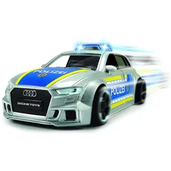 Produktbild Dickie Toys Audi RS3 Polizeiauto mit Friktion, Licht & Sound, Zubehör, 1:32