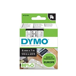 Produktbild Dymo D1 Schriftband, schwarz auf weiß, 6 mm x 7 m