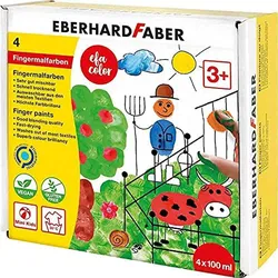 Eberhard FaberMini Kids Club Fingermalfarbe Packung mit 4 Farbtöpfchen à 100 ml - 0