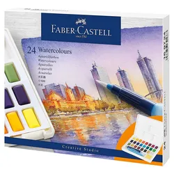 Produktbild Faber-Castell Aquarellfarben in Näpfchen, 24er Etui inkl. Wassertankpinsel
