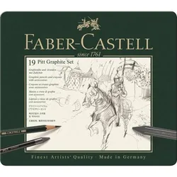 Faber-Castell Set PITT Graphite medium Metalletui, 19 Teile - 0