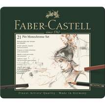 Produktbild Faber-Castell Set PITT Monochrome medium Metalletui, 21 Teile